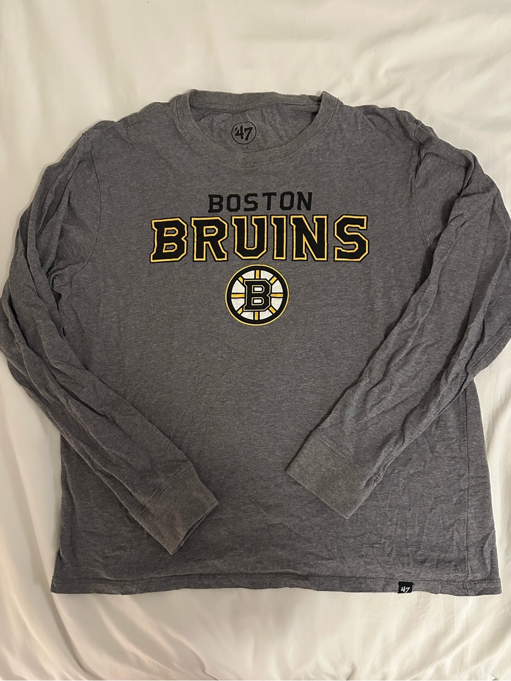 47 Boston Bruins Heather Gray Long Sleeve Tee